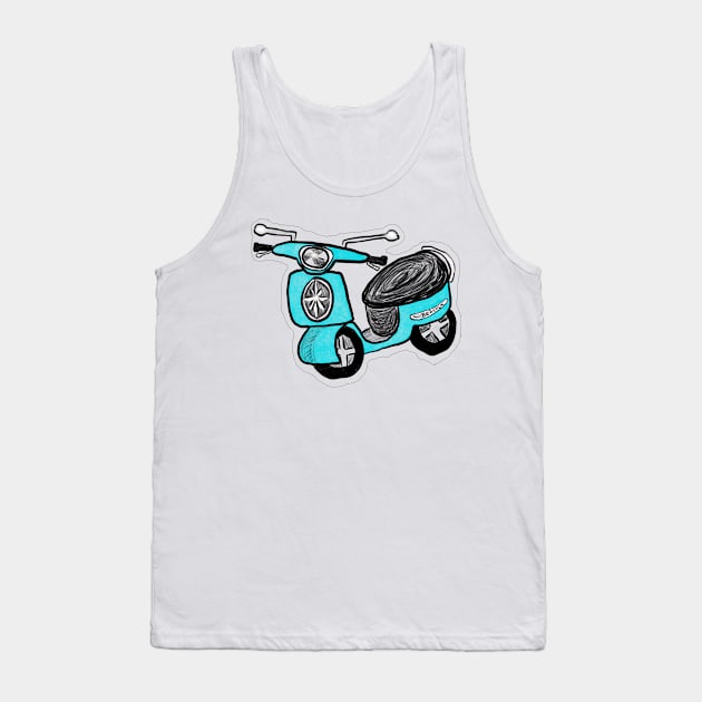 Turquoise scooter Tank Top by GanethLey